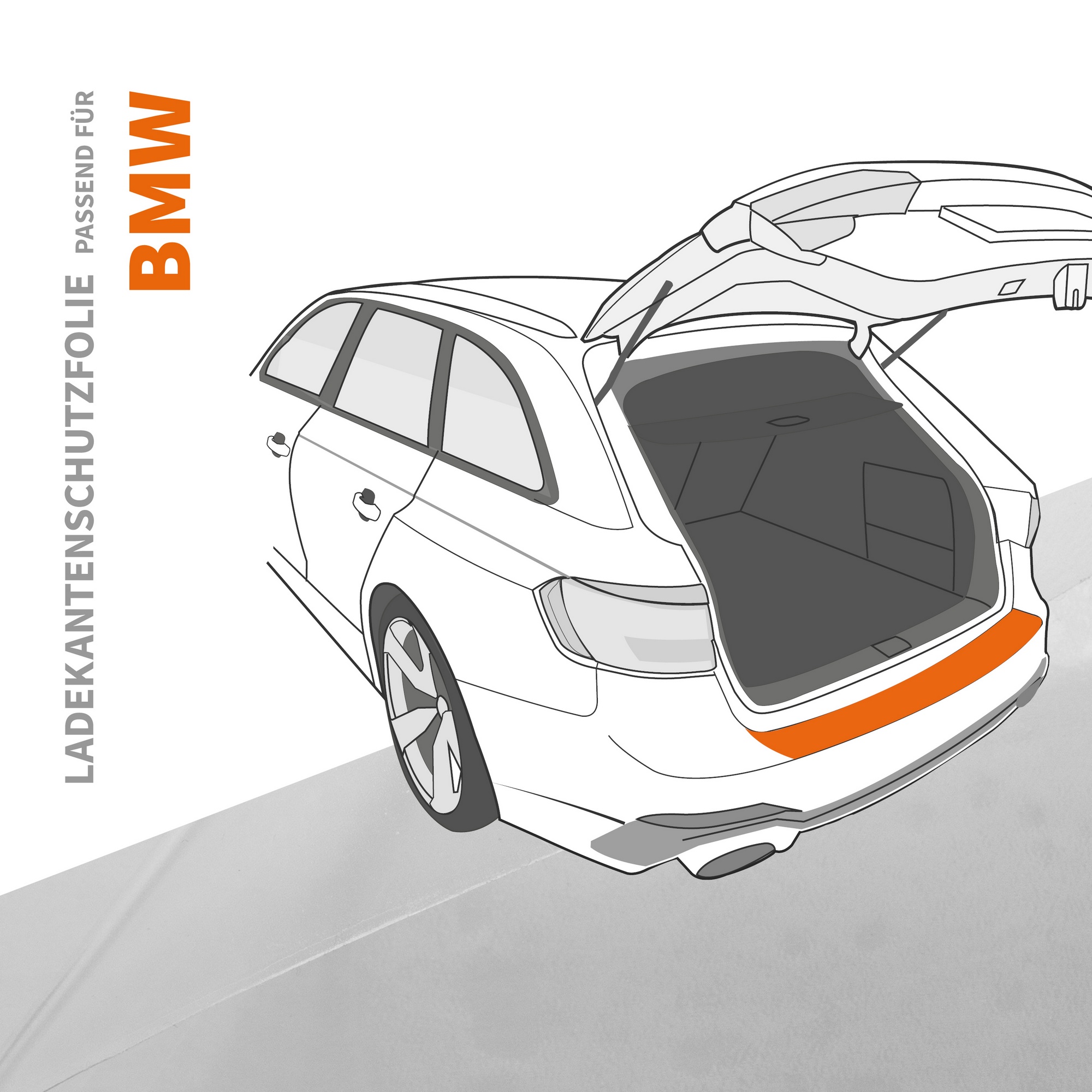 Ladekantenschutz Folie Schutz Carbon Optik für BMW 3er F31 Touring ab 2011