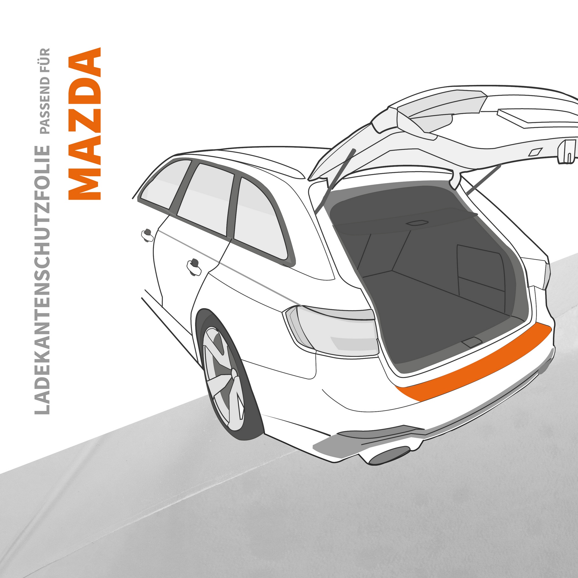 Ladekantenschutz Folie Lack Schutz TRANSPARENT Für Mazda CX-5 ab 2017