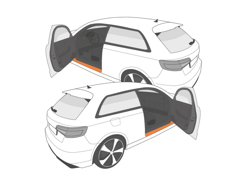 Einstiegsleistenschutzfolie › Transparent Glatt Hochglänzend | 4-teilig für 3-Türer | BMW 4er Cabrio Typ G23 ab BJ 10/2020