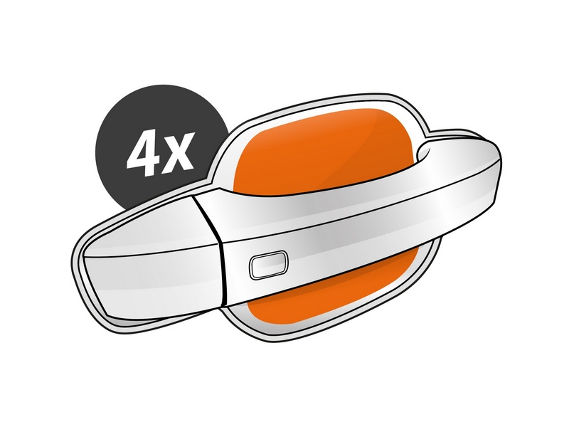 Griffmuldenschutzfolie › Transparent Glatt Hochglänzend | 150 µm stark | BMW 2er Active Tourer Typ U06 M-PAKET ab BJ 02/2022