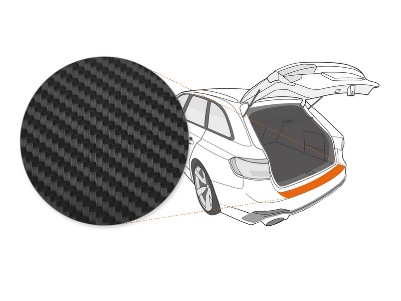 Ladekantenschutzfolie › Schwarz Carbon-Optik Matt | 160 µm stark | Audi A7 Sportback Typ C7 BJ 07/2010-02/2018