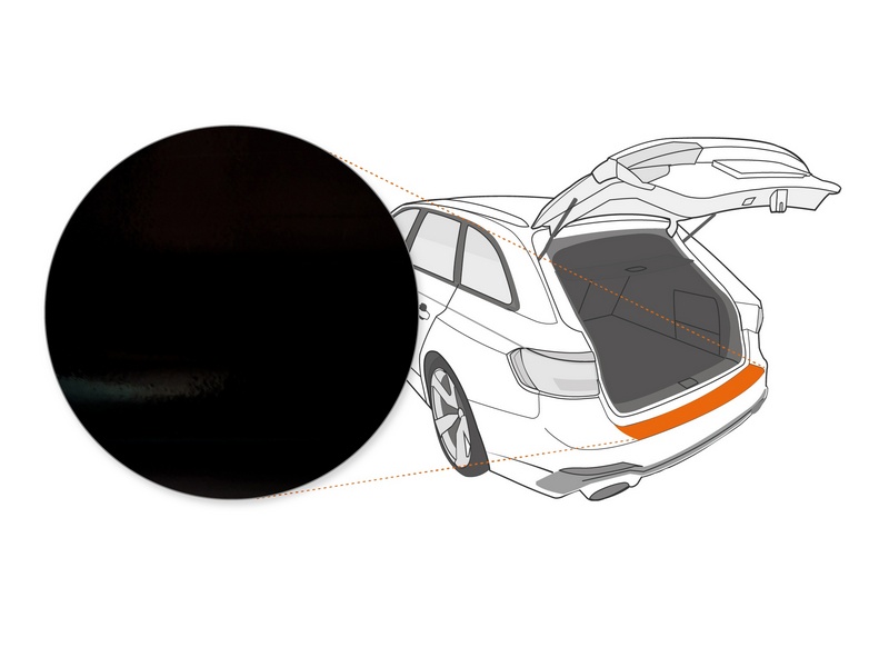 Ladekantenschutzfolie › Schwarz Glatt Hochglänzend | 110 µm stark | Mercedes-Benz C-Klasse Coupé Typ C205 ab BJ 09/2015