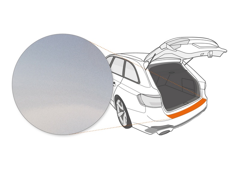 Ladekantenschutzfolie › Silber Glatt Hochglänzend | 110 µm stark | Mercedes-Benz C-Klasse Coupé Typ C205 ab BJ 09/2015