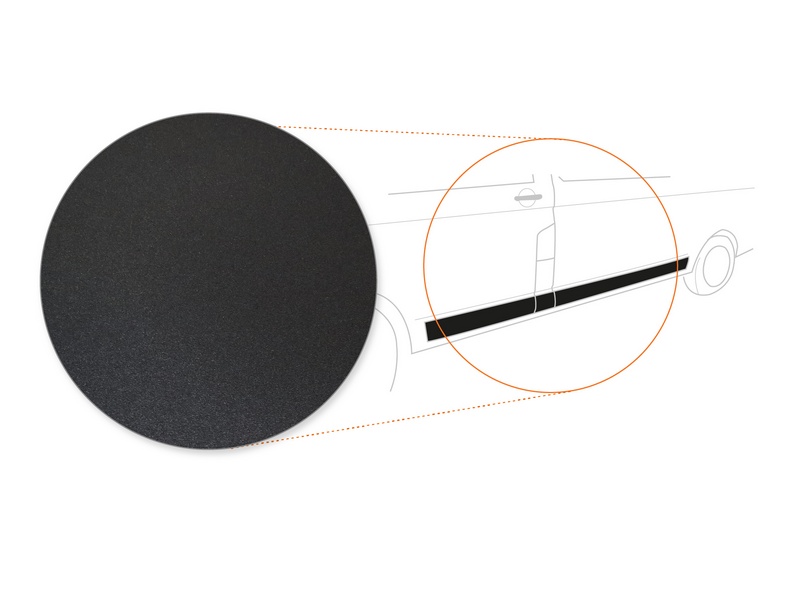 Seitenstreifen + Heckstreifen (kurzer Radstand) › Schwarz Strukturiert Matt | 190 µm stark | VW T5 BJ 07/2010- 06/2015