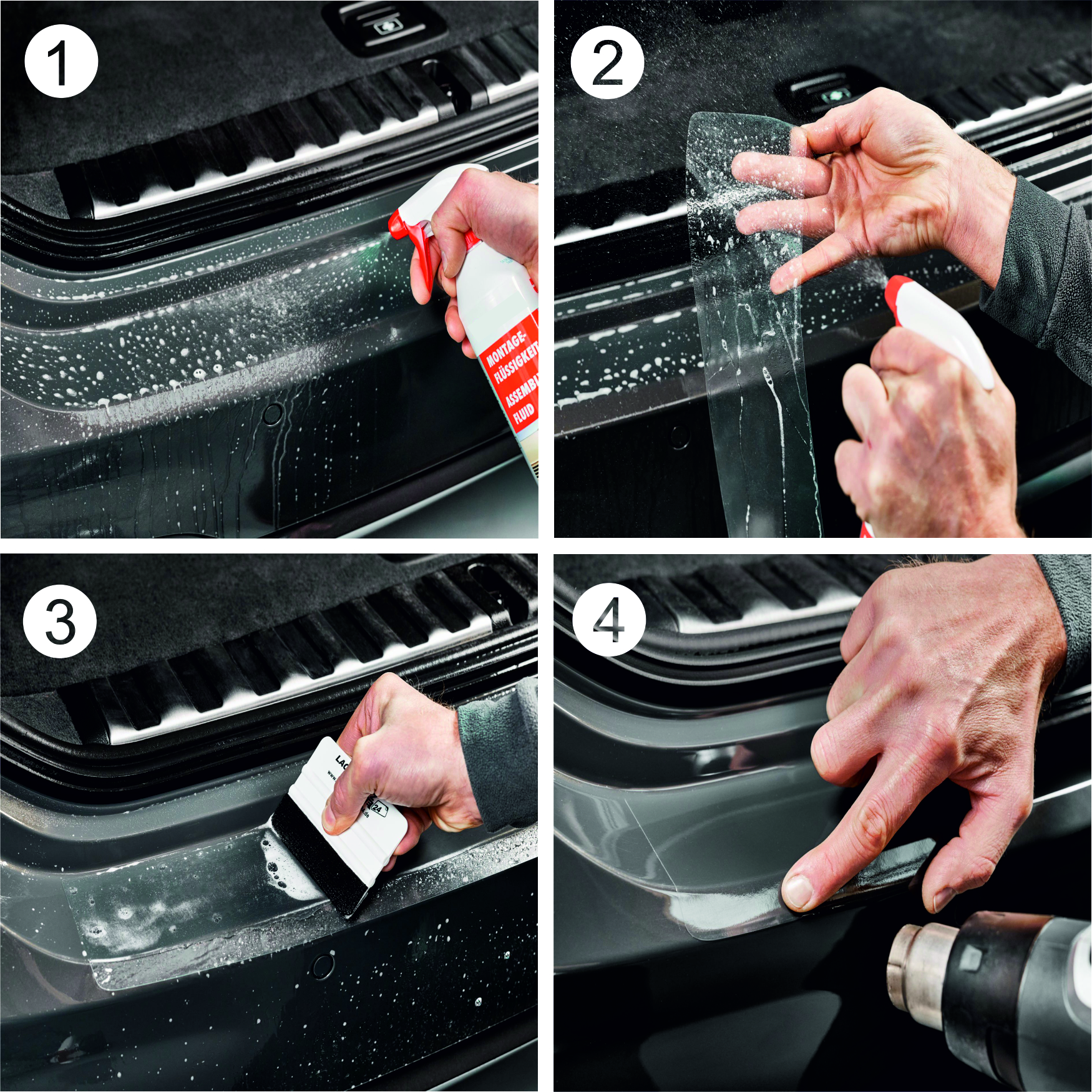 Ladekantenschutzfolie - Transparent Glatt Hochglänzend für VW / Volkswagen Polo (VI) Typ AW, Facelift, R-LINE, ab BJ 09/2021