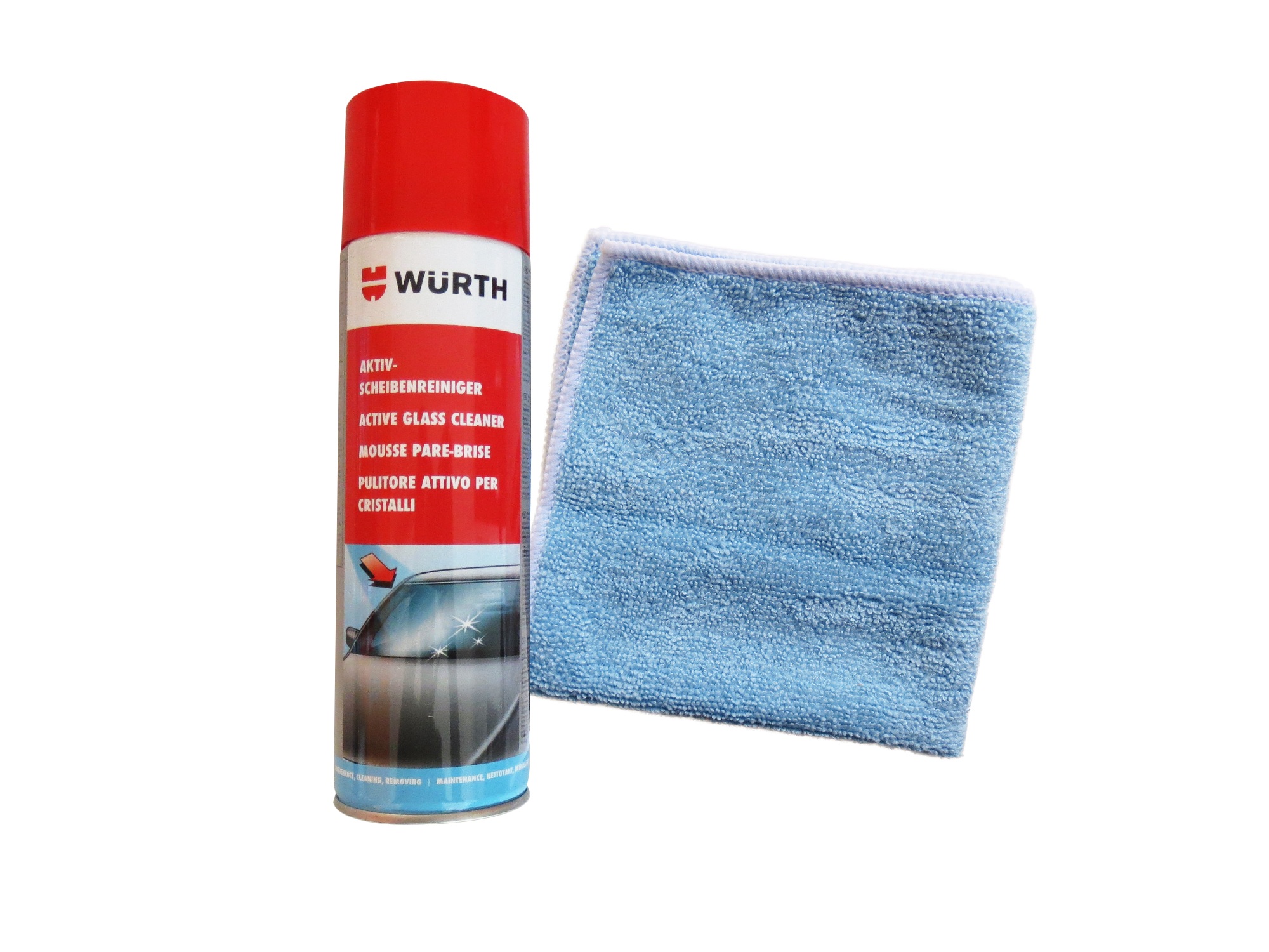 WÜRTH- Aktiv-Scheibenreiniger + 1 Microfasertuch Classic Gratis