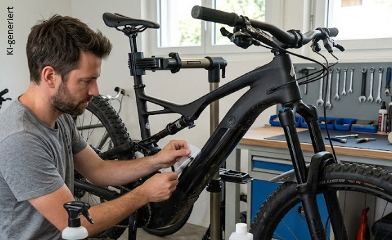 E-Bike und MTB Schutzfolie Rahmen: transparente Lackschutzfolie auf Unterrohr und Kettenstrebe schützt vor Abrieb und Kratzern