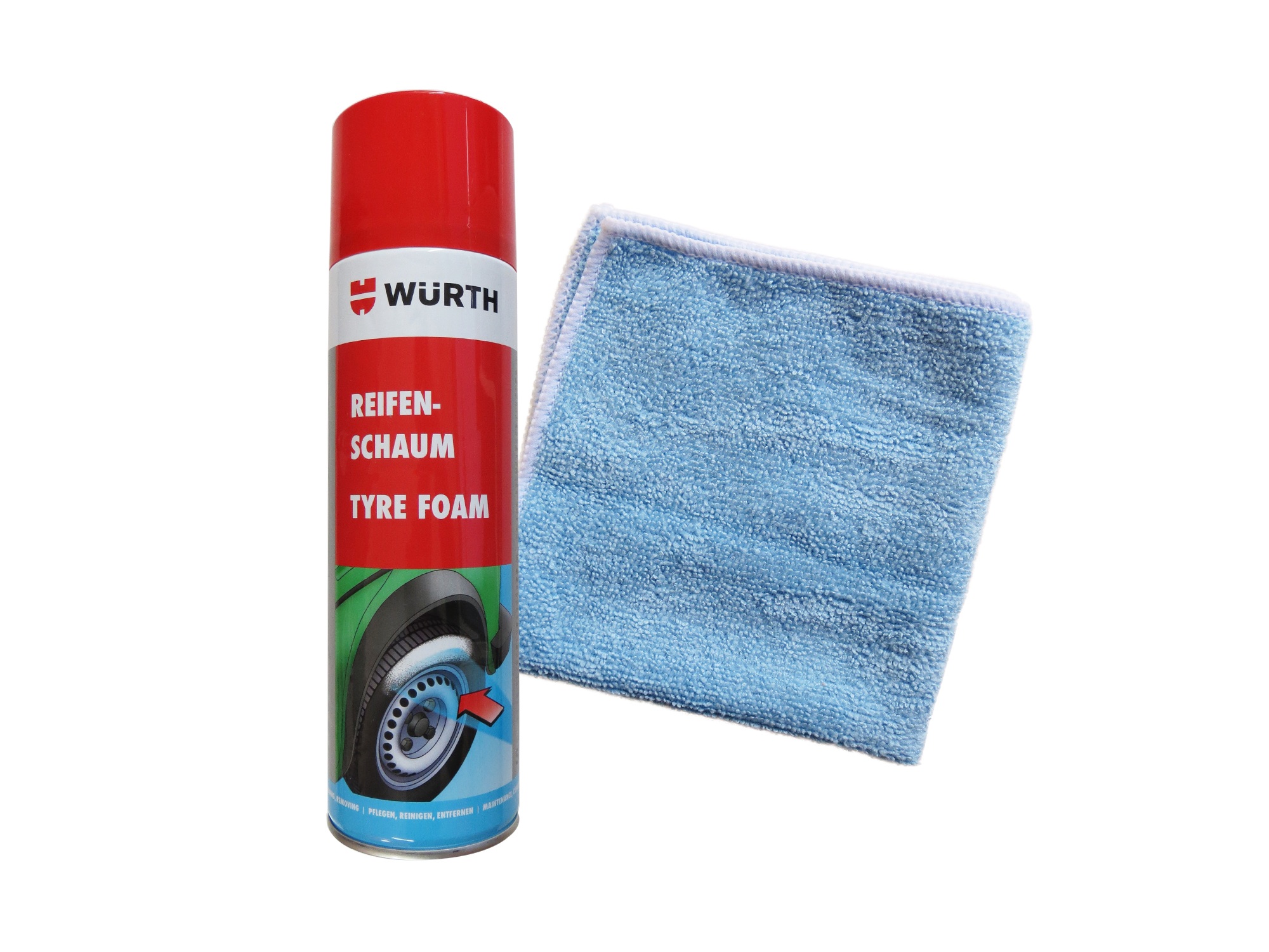 WÜRTH- Reifenpflegeschaum + 1 Microfasertuch Classic Gratis