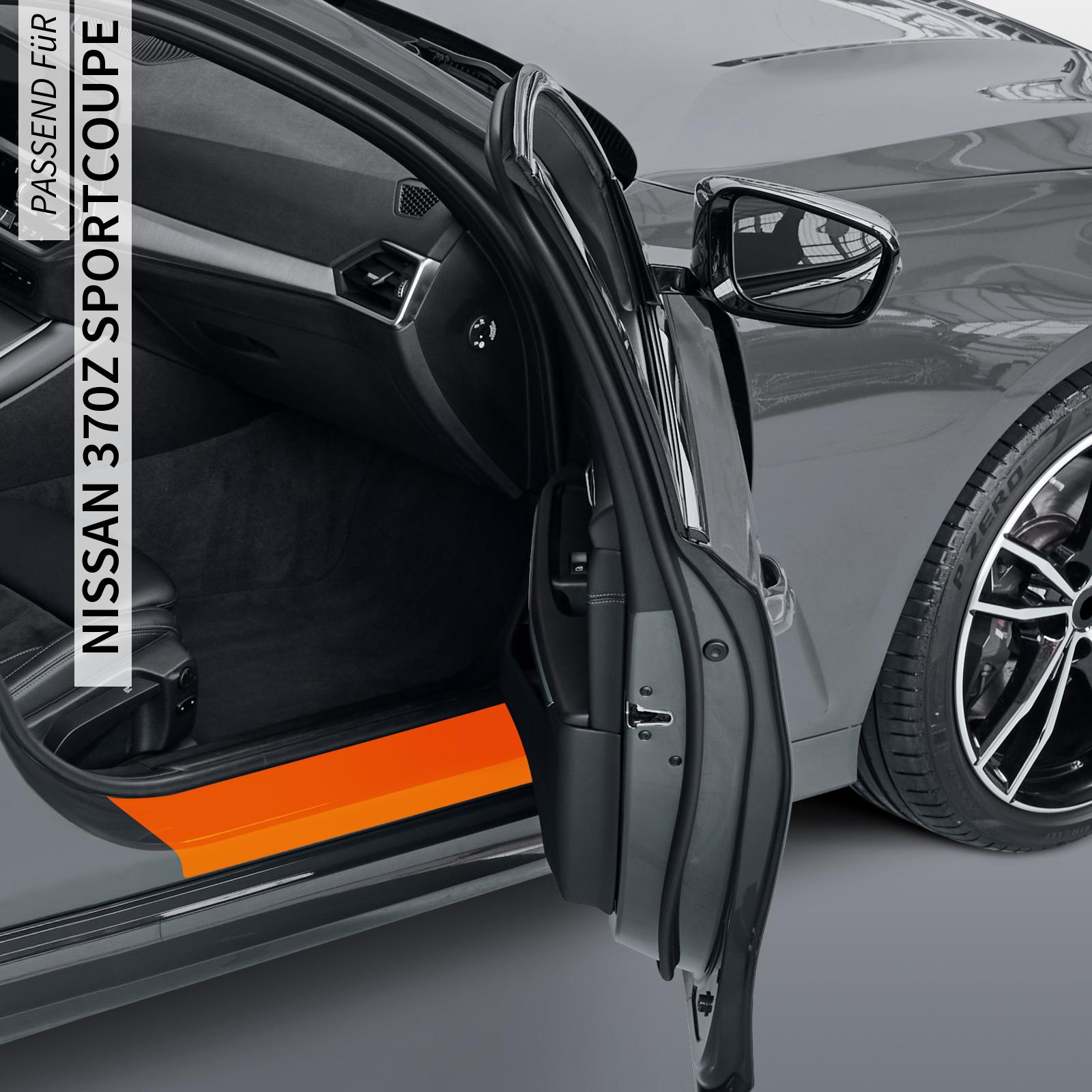 Einstiegsleistenschutzfolie - Transparent Glatt Hochglänzend 150 µm stark - 6-teilig für 3-Türer  für Nissan 370z Sportcoupe BJ 2008-2013