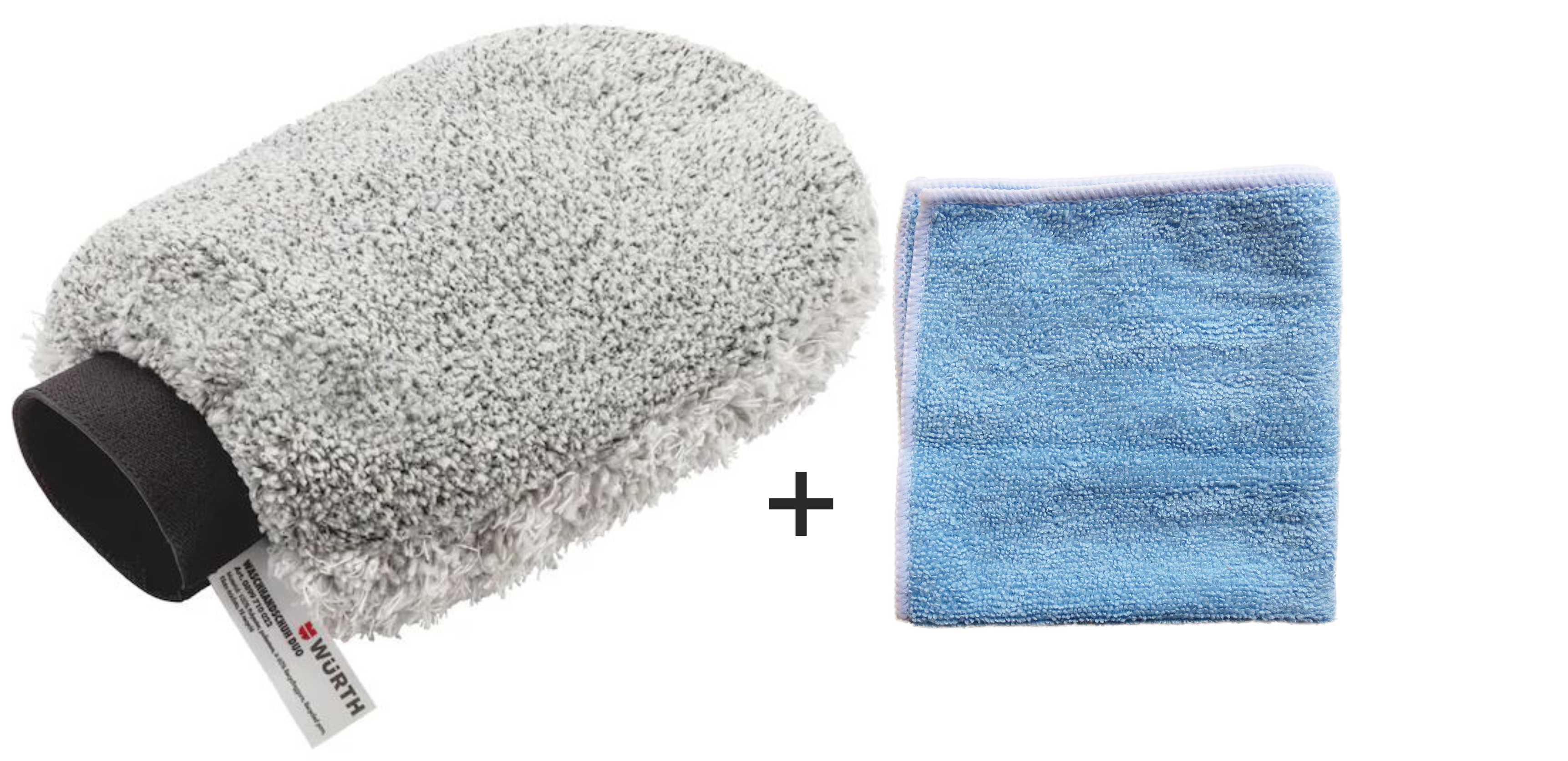 WÜRTH- Auto-Wasch-Handschuh DUO + 1 Microfasertuch Classic Gratis