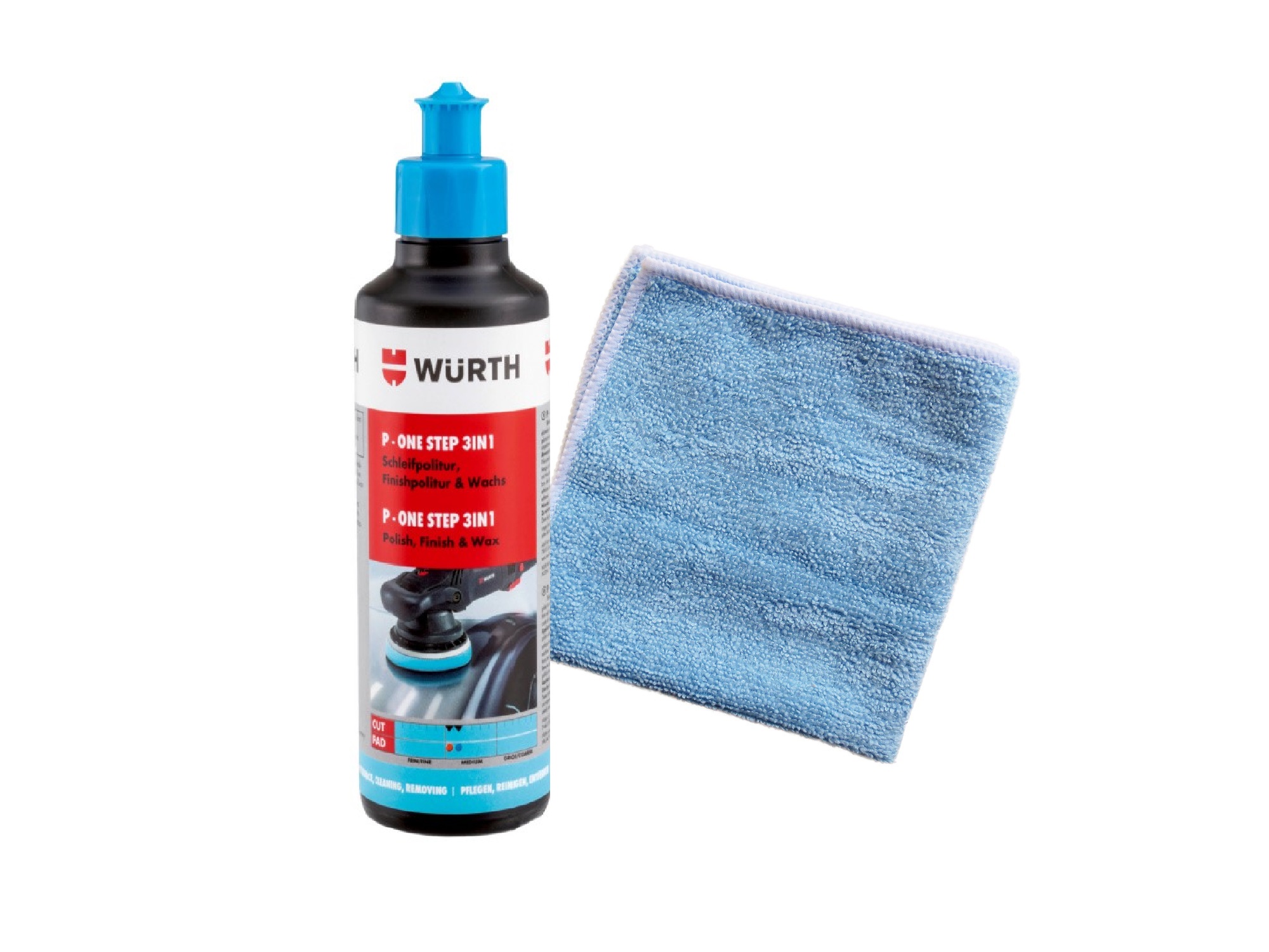 WÜRTH- ONE STEP 3IN1 (Politur & Versiegelung) + 1 Microfasertuch Classic Gratis