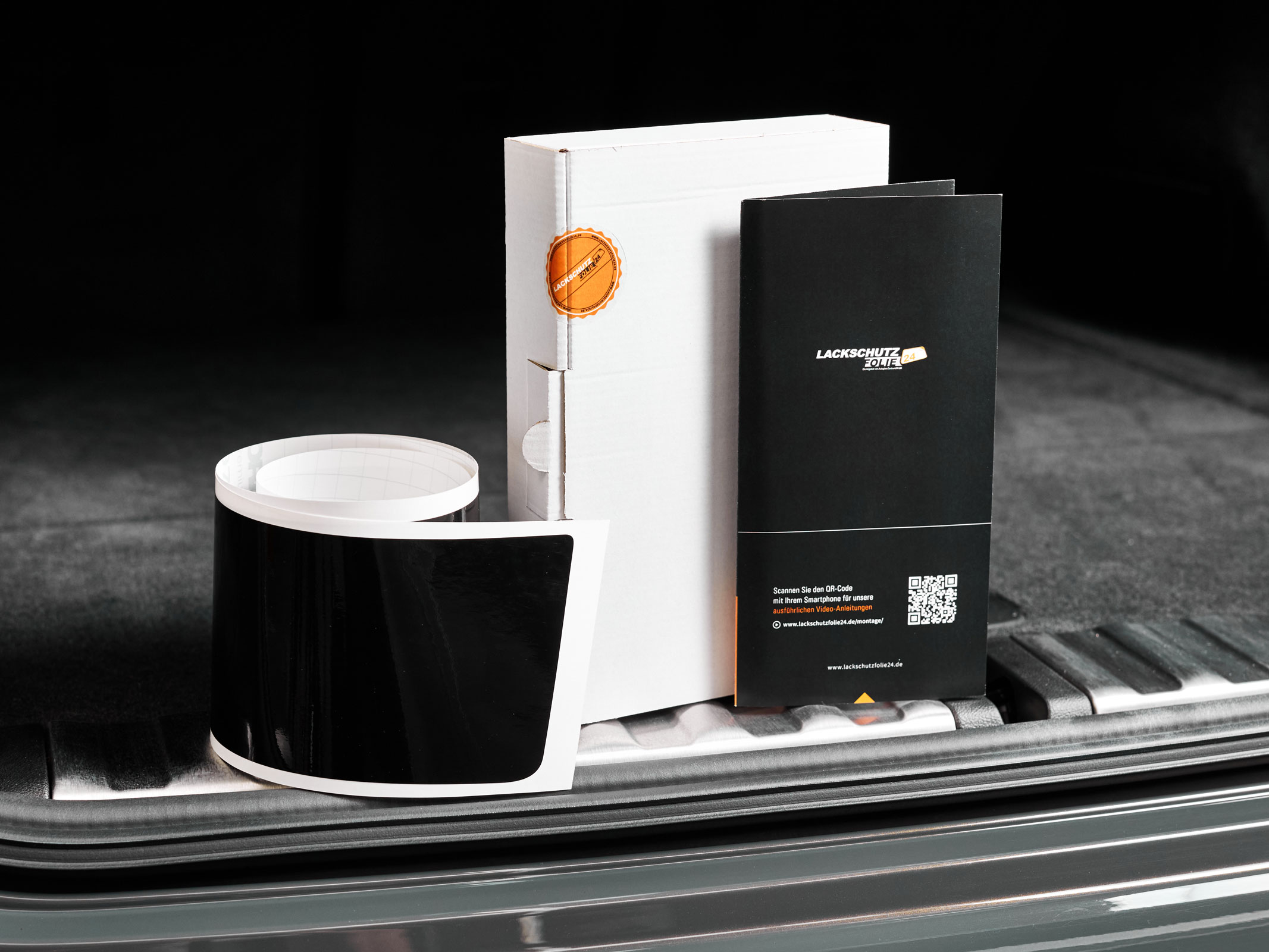 Ladekantenschutzfolie - Schwarz Glatt Hochglänzend 110 µm stark  für Mitsubishi Space Star (II) 2. Facelift, ab BJ 11/2019