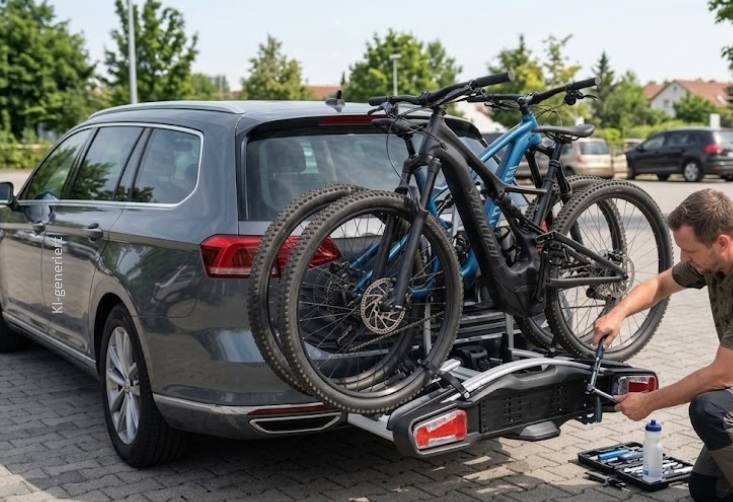Lackschutzfolie für Fahrradträger schützt Heckklappe, Stoßstange und Fahrradrahmen beim Transport vor Scheuerstellen