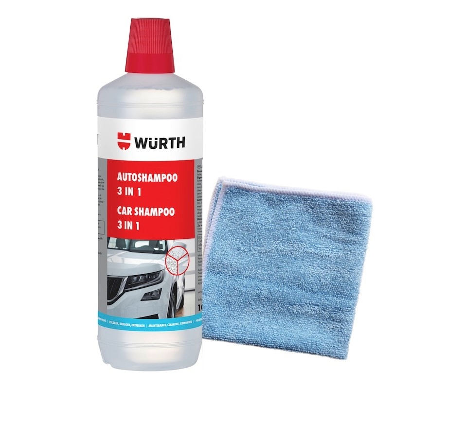 WÜRTH- Autoshampoo 3in1 + 1 Microfasertuch Classic Gratis