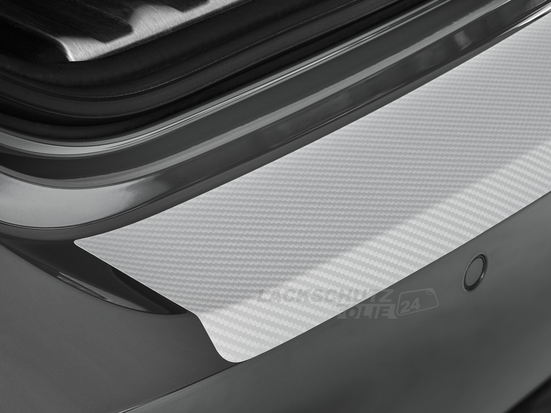 Ladekantenschutzfolie - Silber Carbon-Optik Matt für Mitsubishi Outlander (III) PHEV, Typ CWo, Facelift, ab BJ 2015