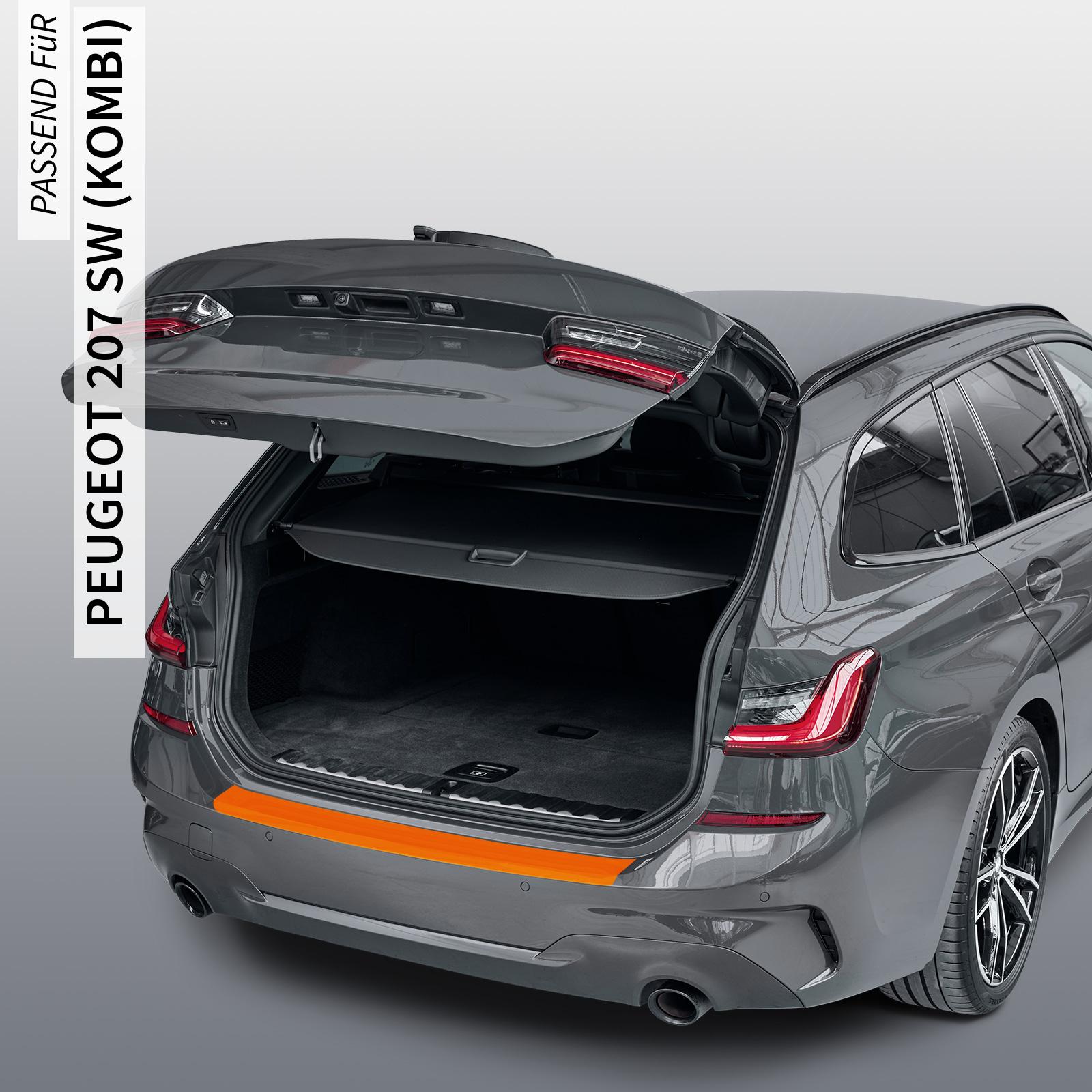 Ladekantenschutzfolie - Silber Glatt Hochglänzend 110 µm stark für Peugeot 207 SW (Kombi) BJ 2007-2013
