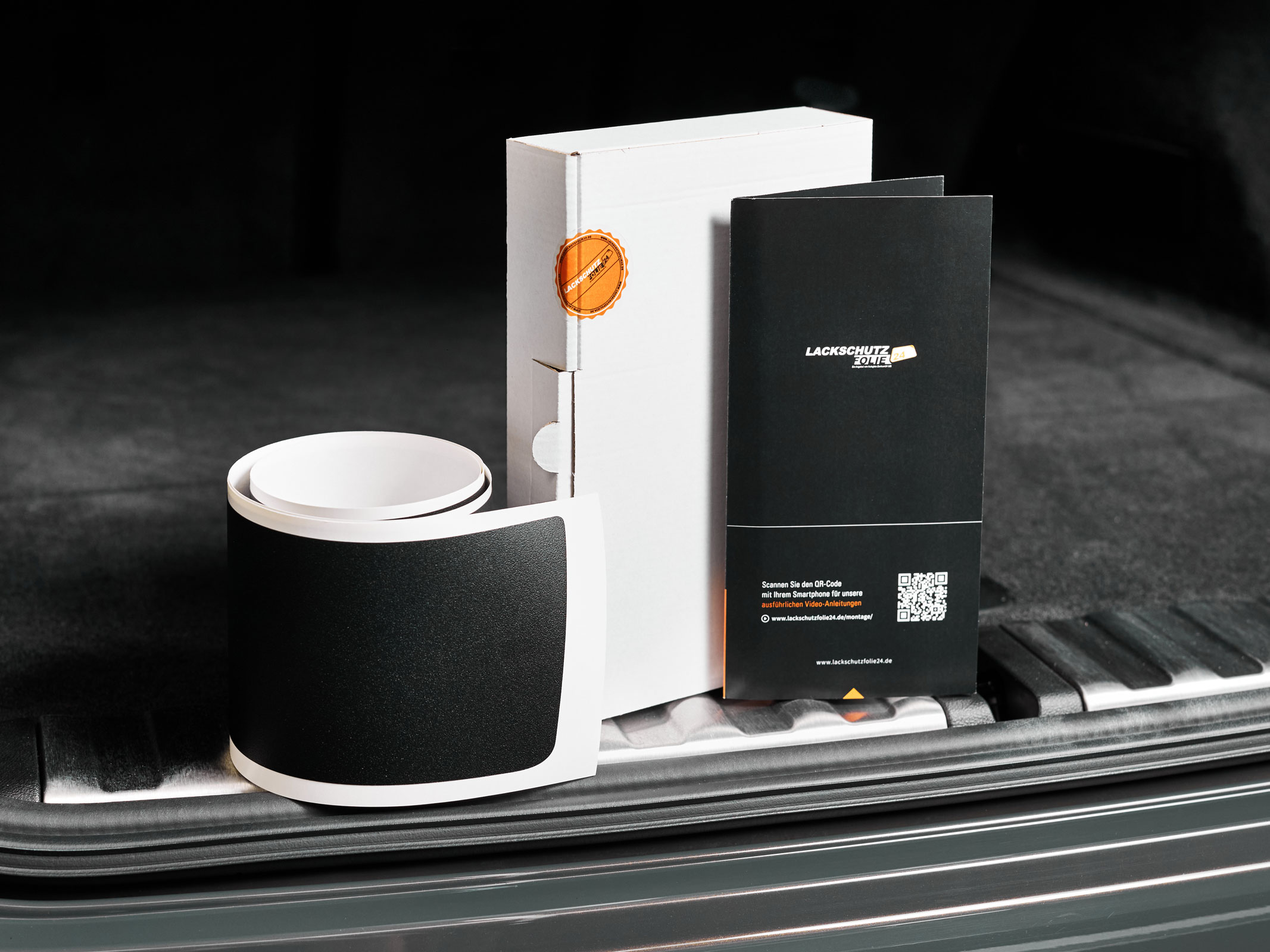 Ladekantenschutzfolie - Schwarz Strukturiert Matt 190 µm stark für Peugeot 207 BJ 2006-2015