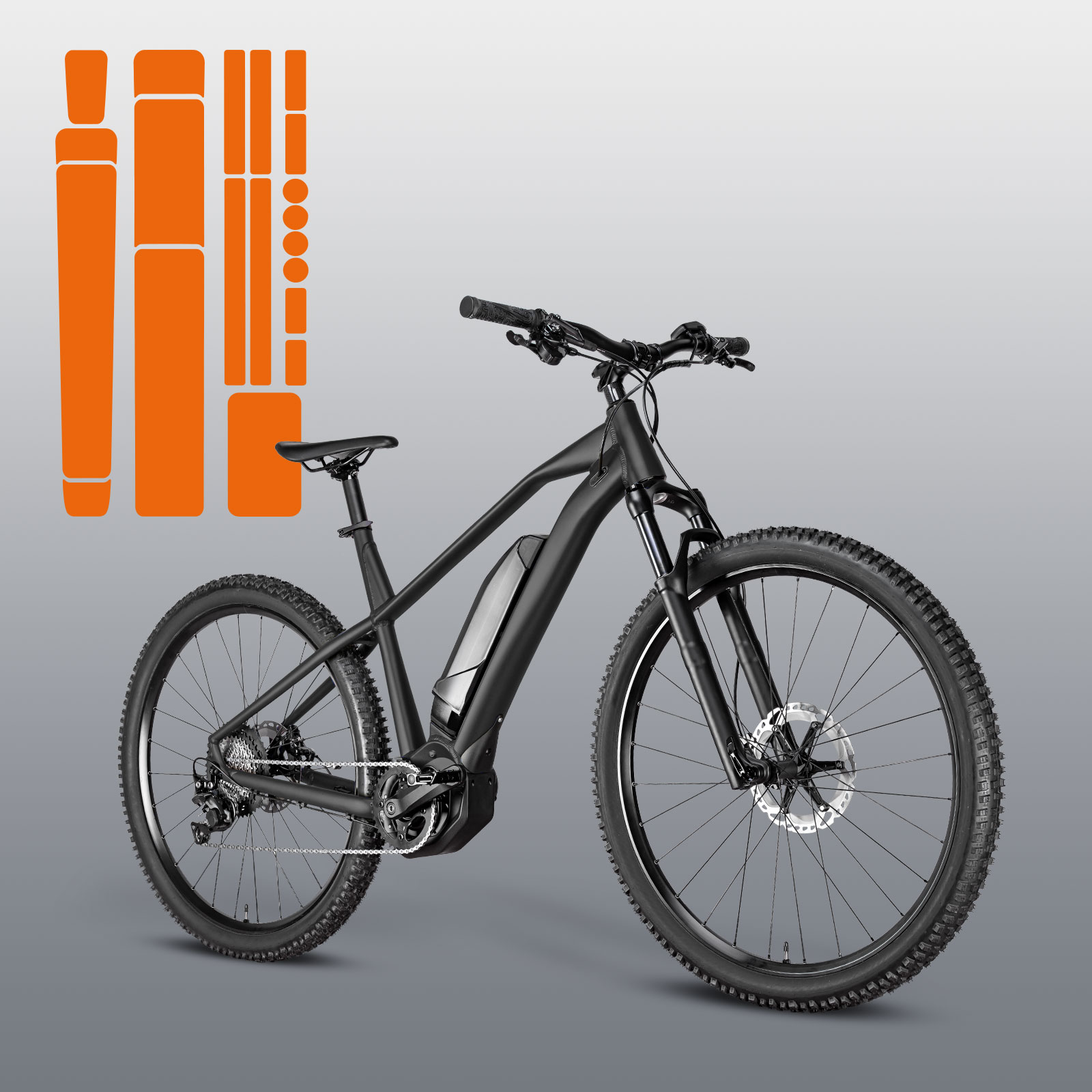 Schutzfolien für breitere Fahrradrahmen wie E-Bike / Montainbike