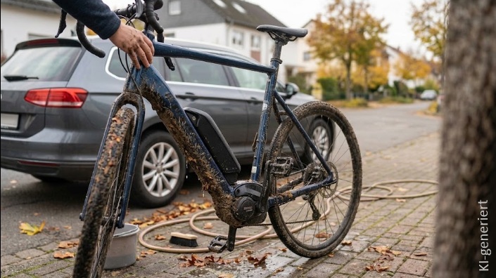 Fahrrad winterfest machen: Rahmen, Unterrohr und Kettenstreben mit Schutzfolie vor Matsch und Feuchtigkeit schützen